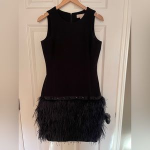 Michael Kors black dress with a feather bottom